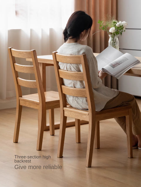 Oak Solid Wood - Dining Chair 4 pcs set