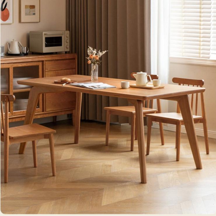 Сherry wood solid wood modern dining table