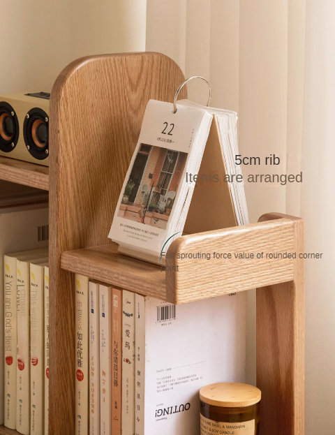 Oak solid Wood Desktop Multi-layer Bookshelf