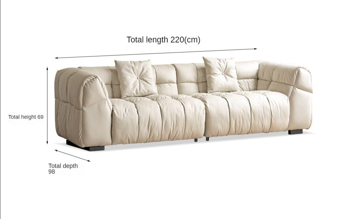 Genuine Leather,Technology cloth sofa cream wind)