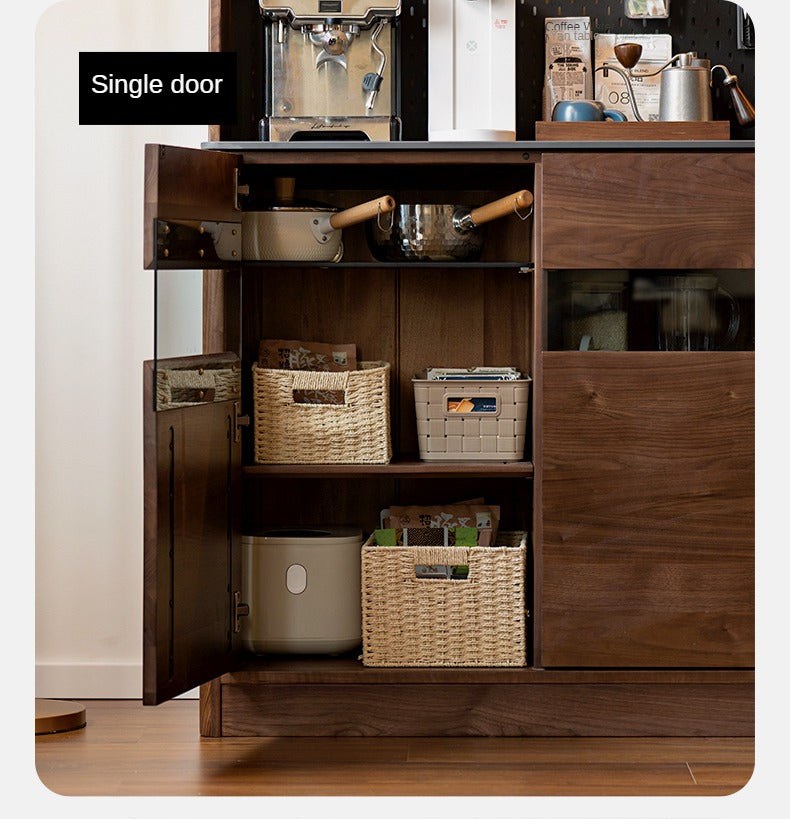 Black Walnut Solid Wood Rock Board Dining Sideboard