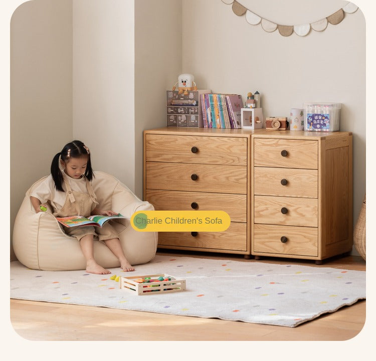 Oak solid wood Nordic modern children's chest of drawers