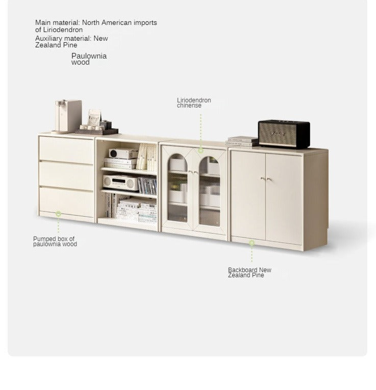 Poplar Solid Wood Combinable Storage TV Cabinet