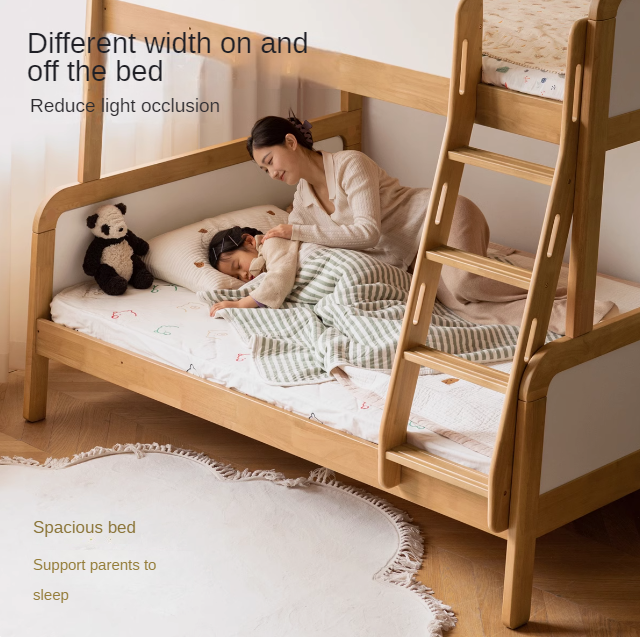 Rubber solid wood children's bunk bed