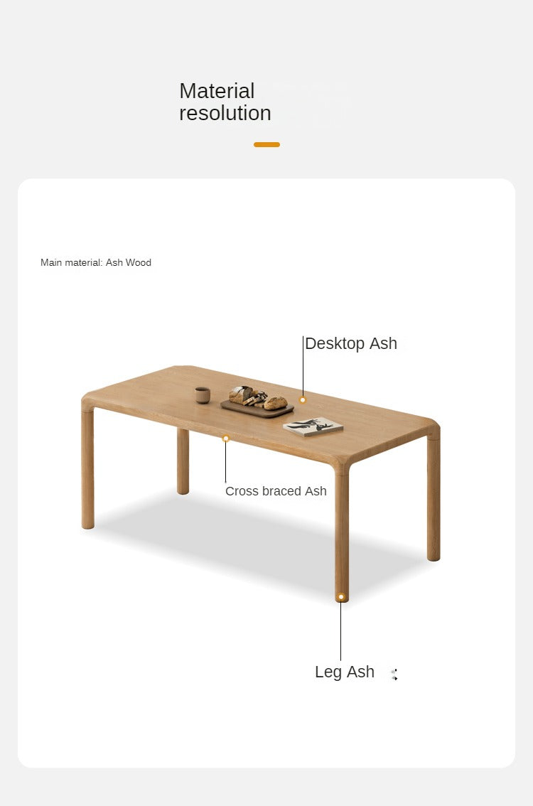 Ash Solid Wood Japanese Modern Dining Table