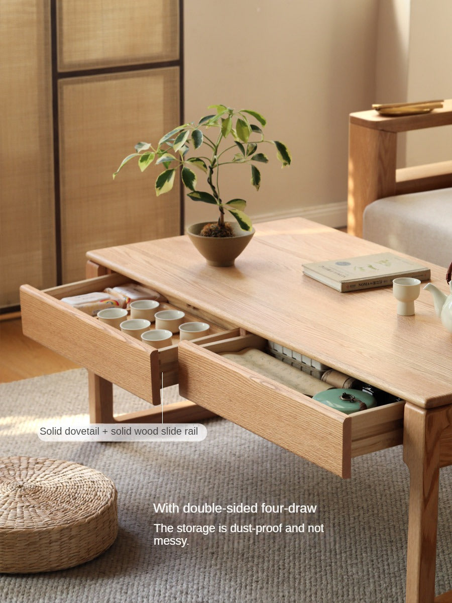 Oak, Black Walnut solid wood Japanese style coffee table-