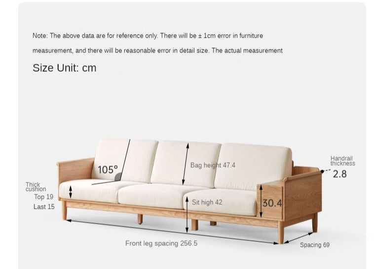 Oak Solid Wood saving space functional Storage Sofa"