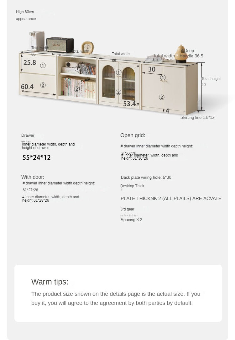 Poplar Solid Wood Combinable Storage TV Cabinet