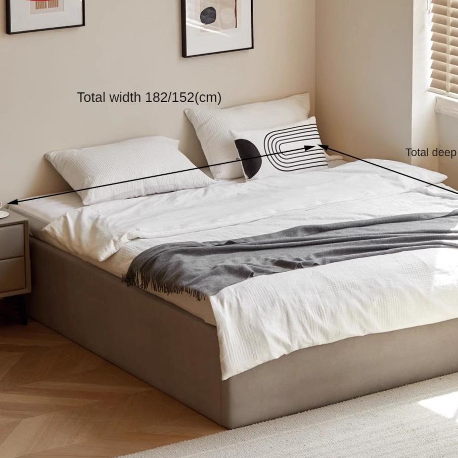 Technology cloth box platform bed, headboard-free bed