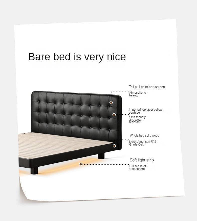 Black High-end  Leather Suspension Bed