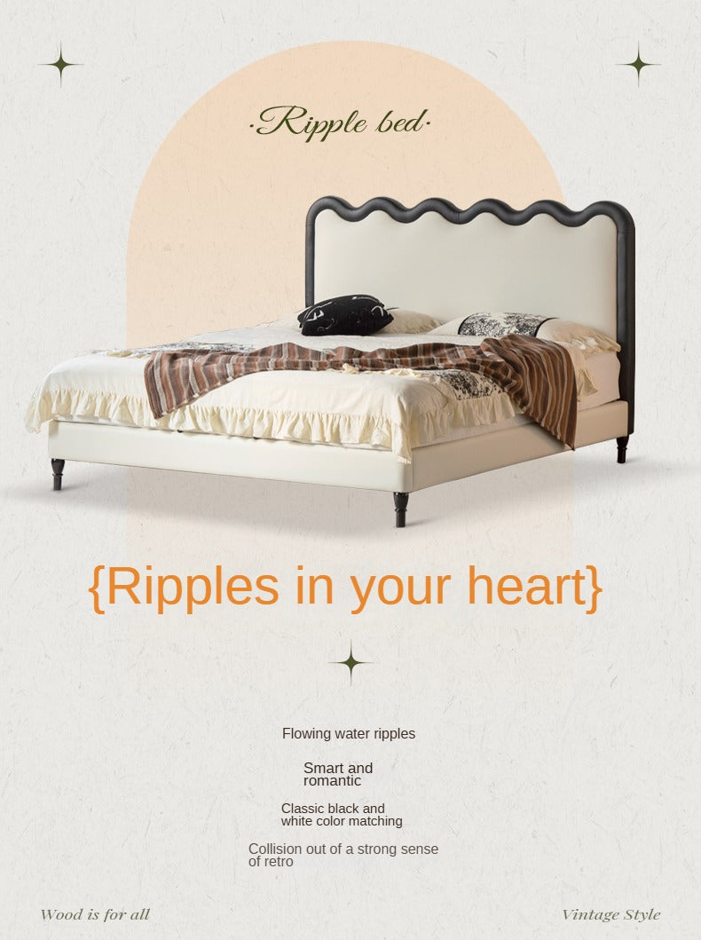 Eco Cloud Leather Soft Covered Wave Ripple Bed