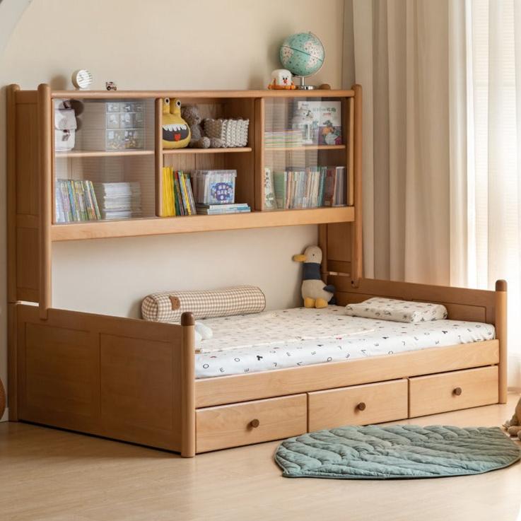 Beech Solid Wood Children's Cabinet Integrated Bed