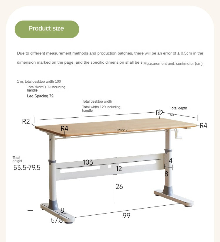 Beech Solid Wood Children's Liftable Desk