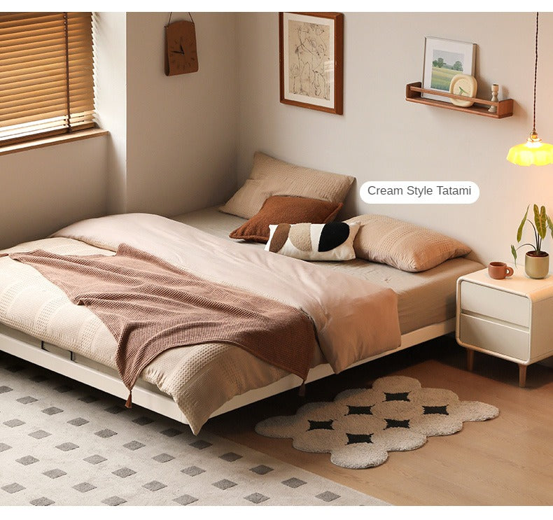 Oak Solid Wood Bed Simple platform bed, headboard-free bed<