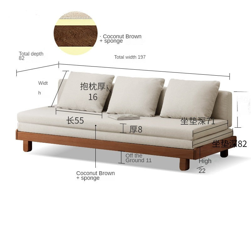 Oak, Beech solid wood sofa bed+