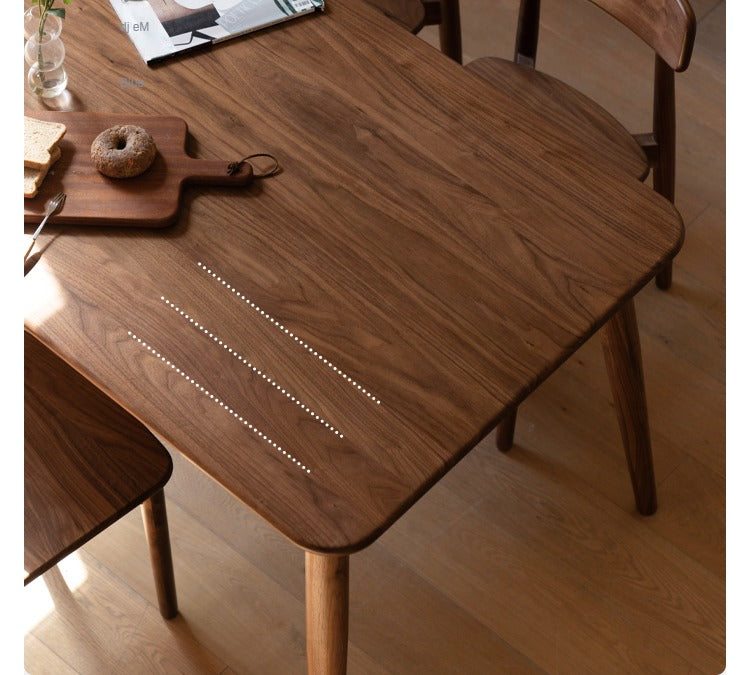 Slate dining table rectangular Black walnut solid wood"