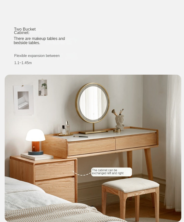 Oak solid wood Modern Simple Rock Board Dressing Table