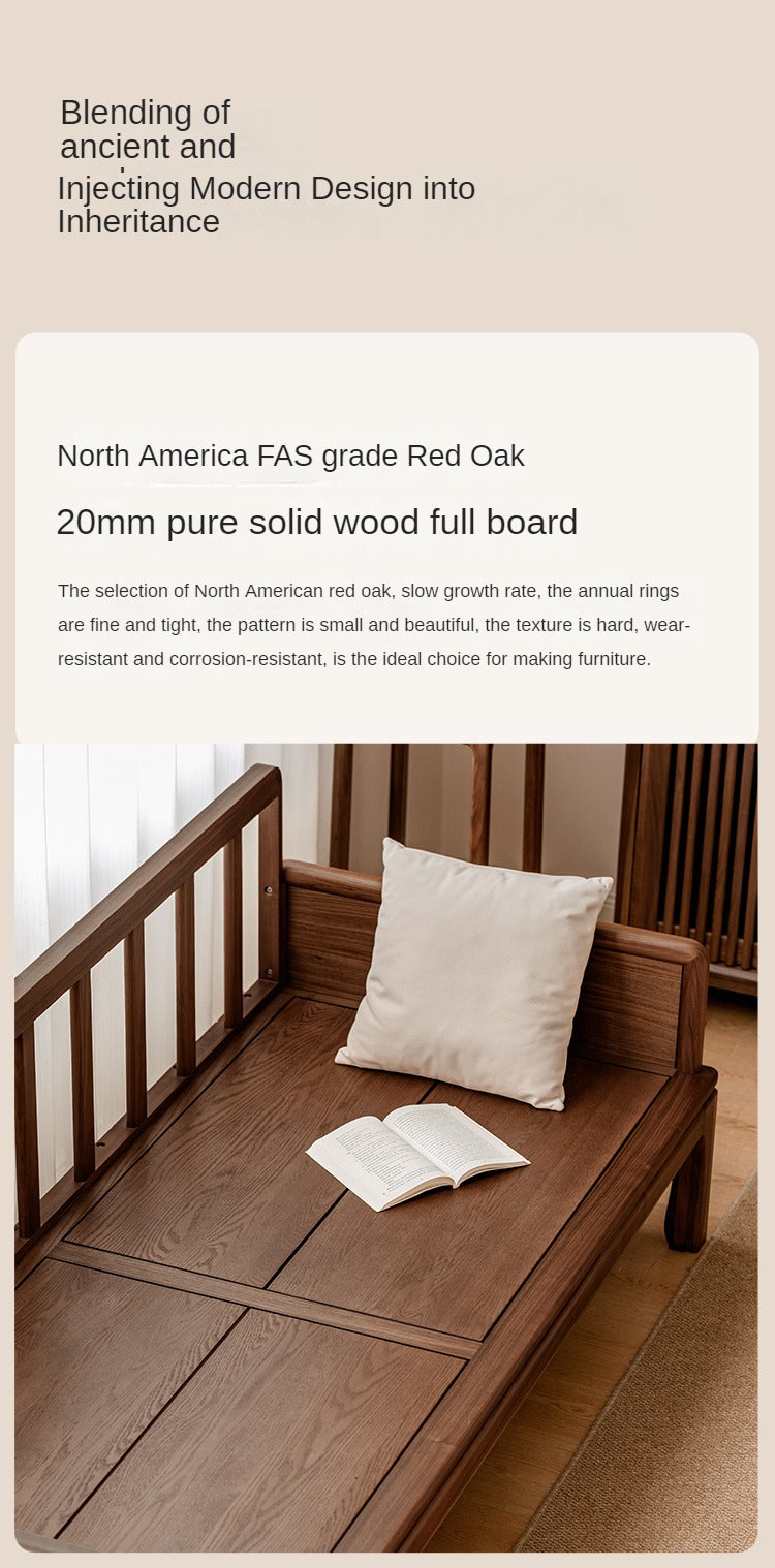 Black Walnut, Oak Solid Wood Dual Use Sofa