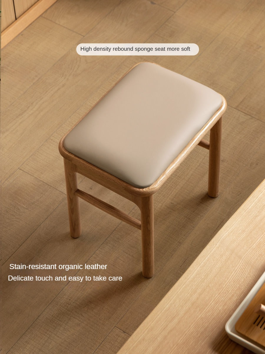 Oak Solid Wood Modern Soft Tea Stool