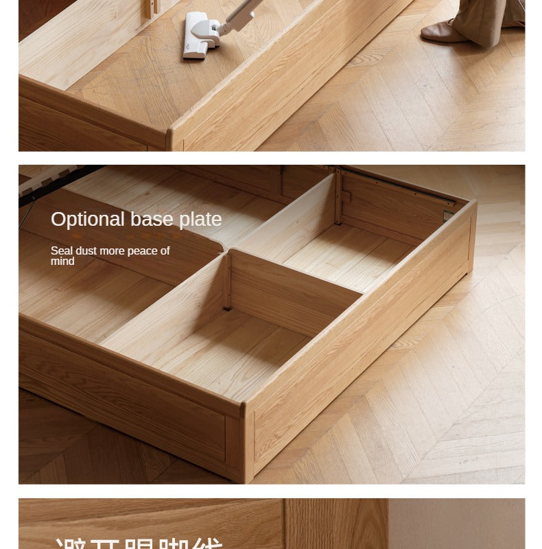 Oak Solid Wood Box Simple Bed Log Style