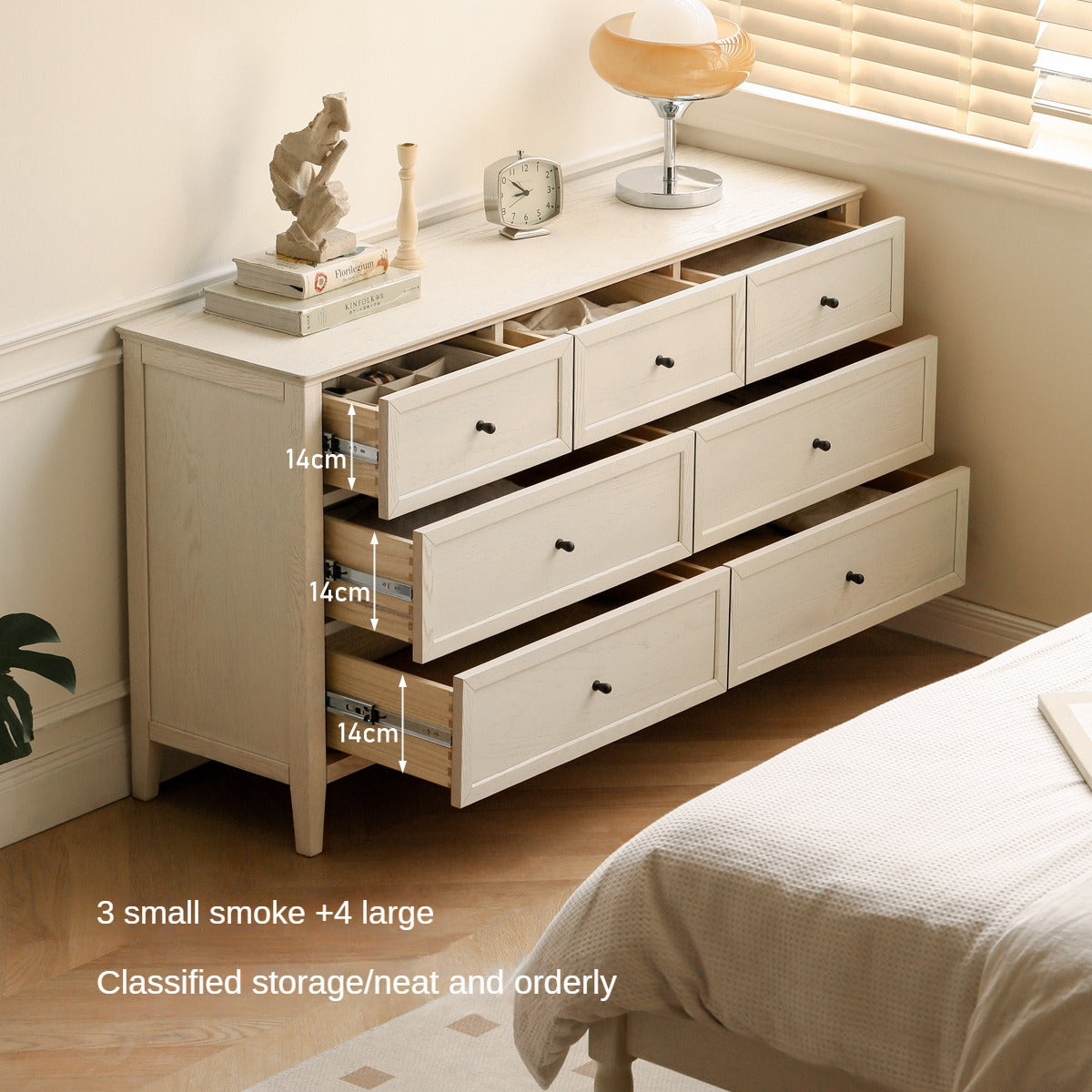 Oak Solid Wood American Style Chest of Drawers