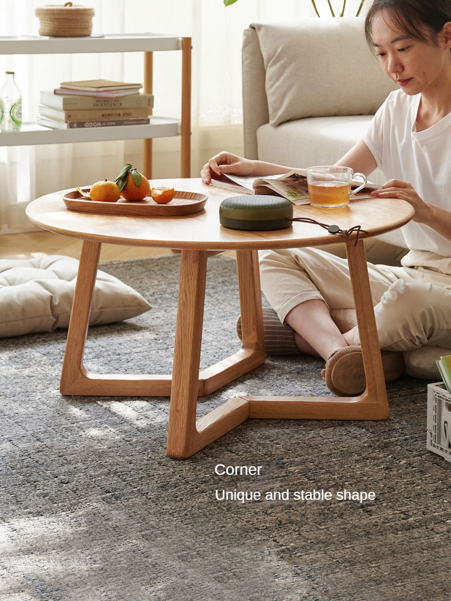 Round coffee tabler Oak solid wood"