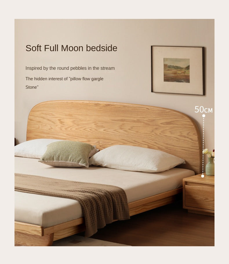 Oak Solid Wood Bed Modern Simple