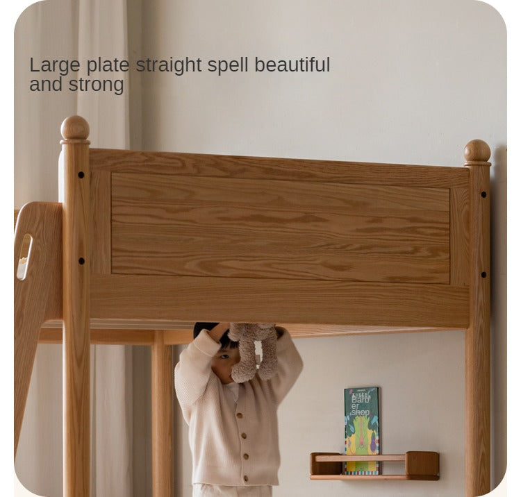 Oak Solid Wood Children's Bunk Bed.