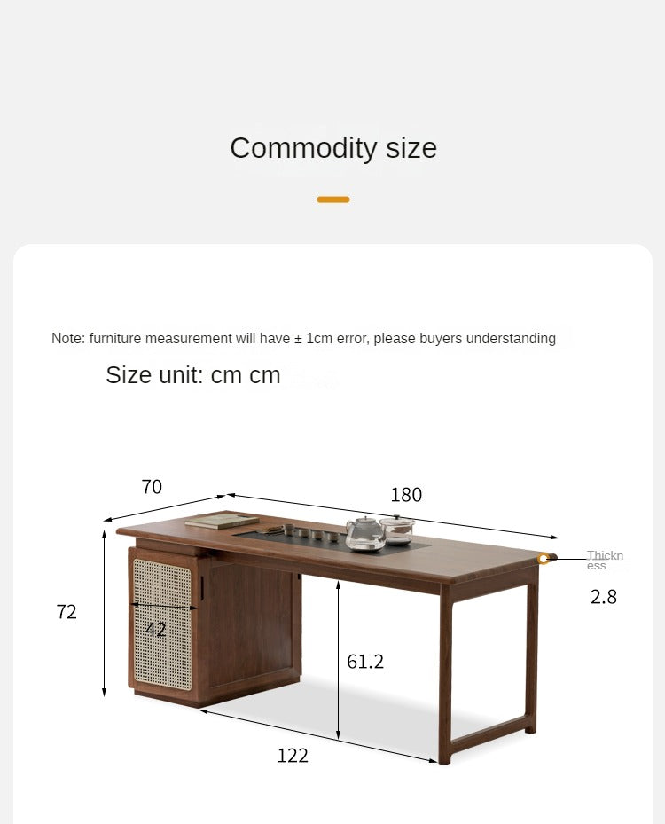 Black Walnut Solid Wood Tea Art Table