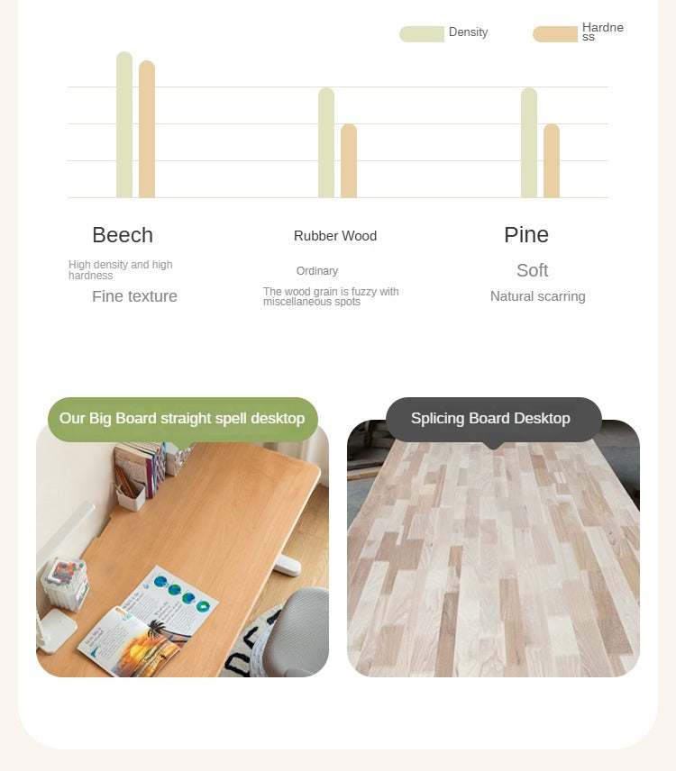 Beech Solid Wood children's Lifting Study Desk