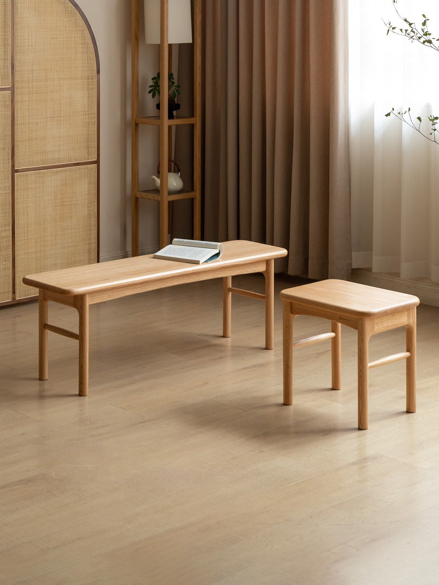 Oak Solid Wood Modern Soft Tea Stool