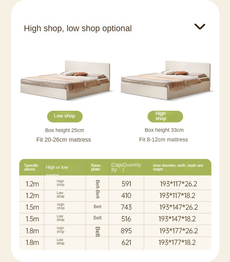 Poplar solid wood white open box bed<