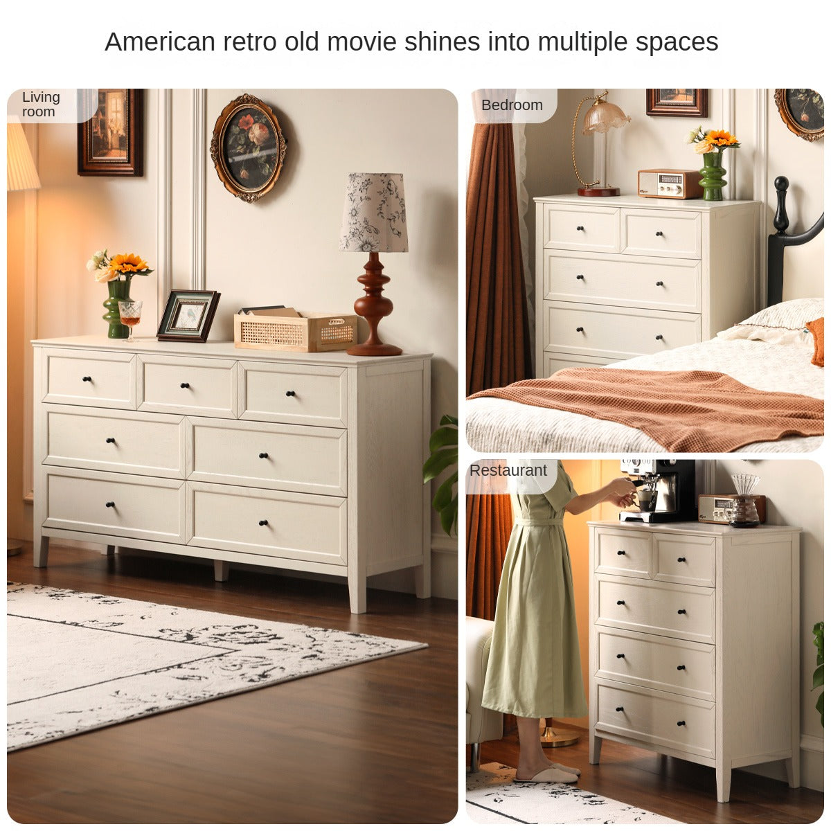 Oak Solid Wood American Style Chest of Drawers