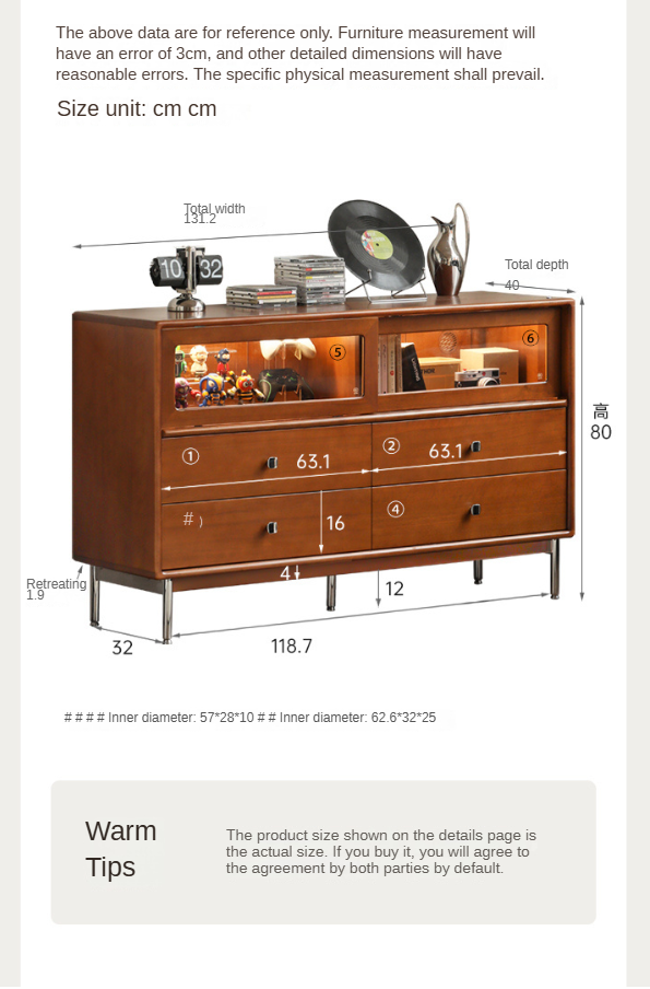 Poplar Solid Wood Cabinet Bauhaus Storage Drawer.