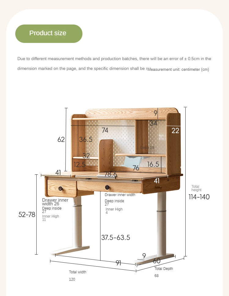 Oak Solid Wood Children's Study Table