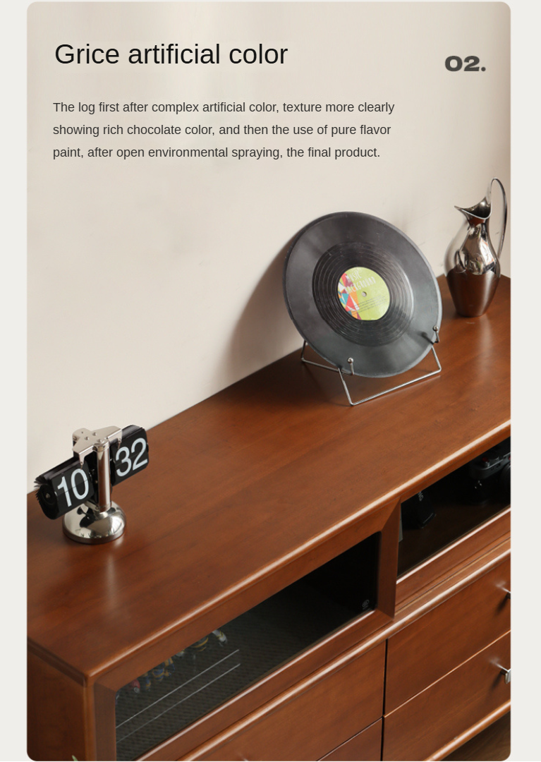 Poplar Solid Wood Cabinet Bauhaus Storage Drawer.