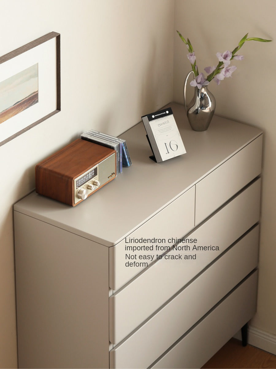 Poplar Solid Wood Chest of Drawers Light Luxury warm gray)