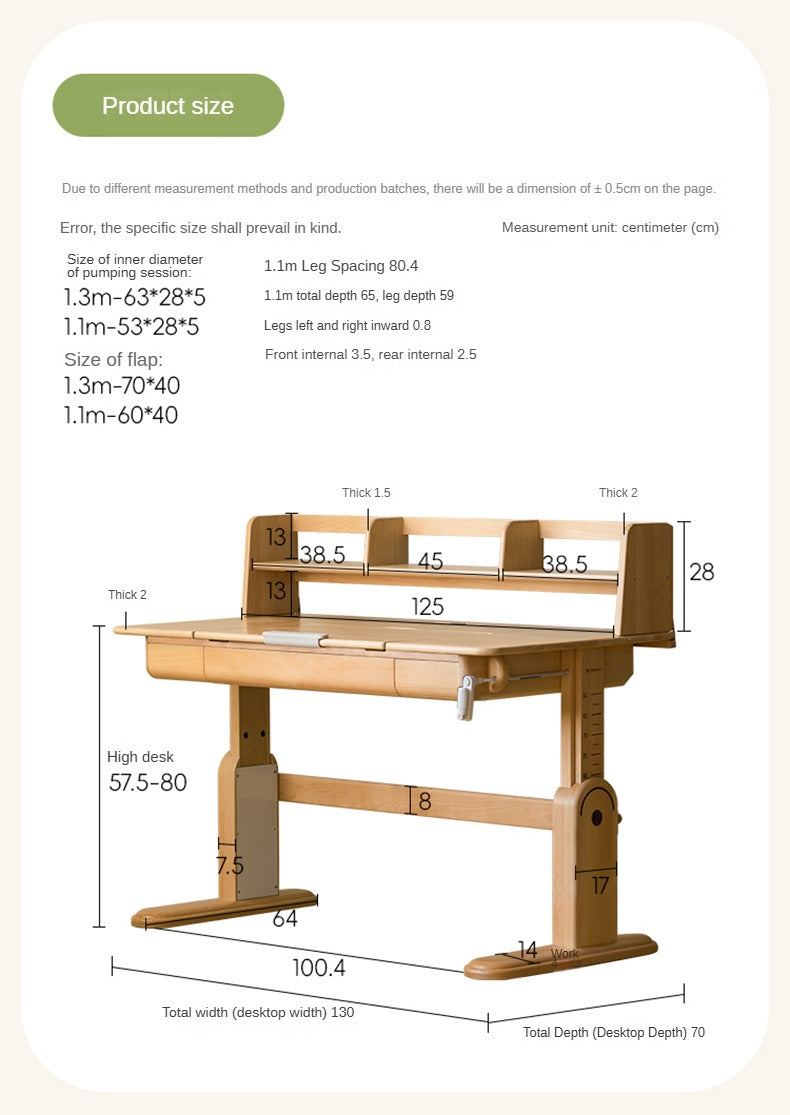 Beech Solid Wood Children's Study Table