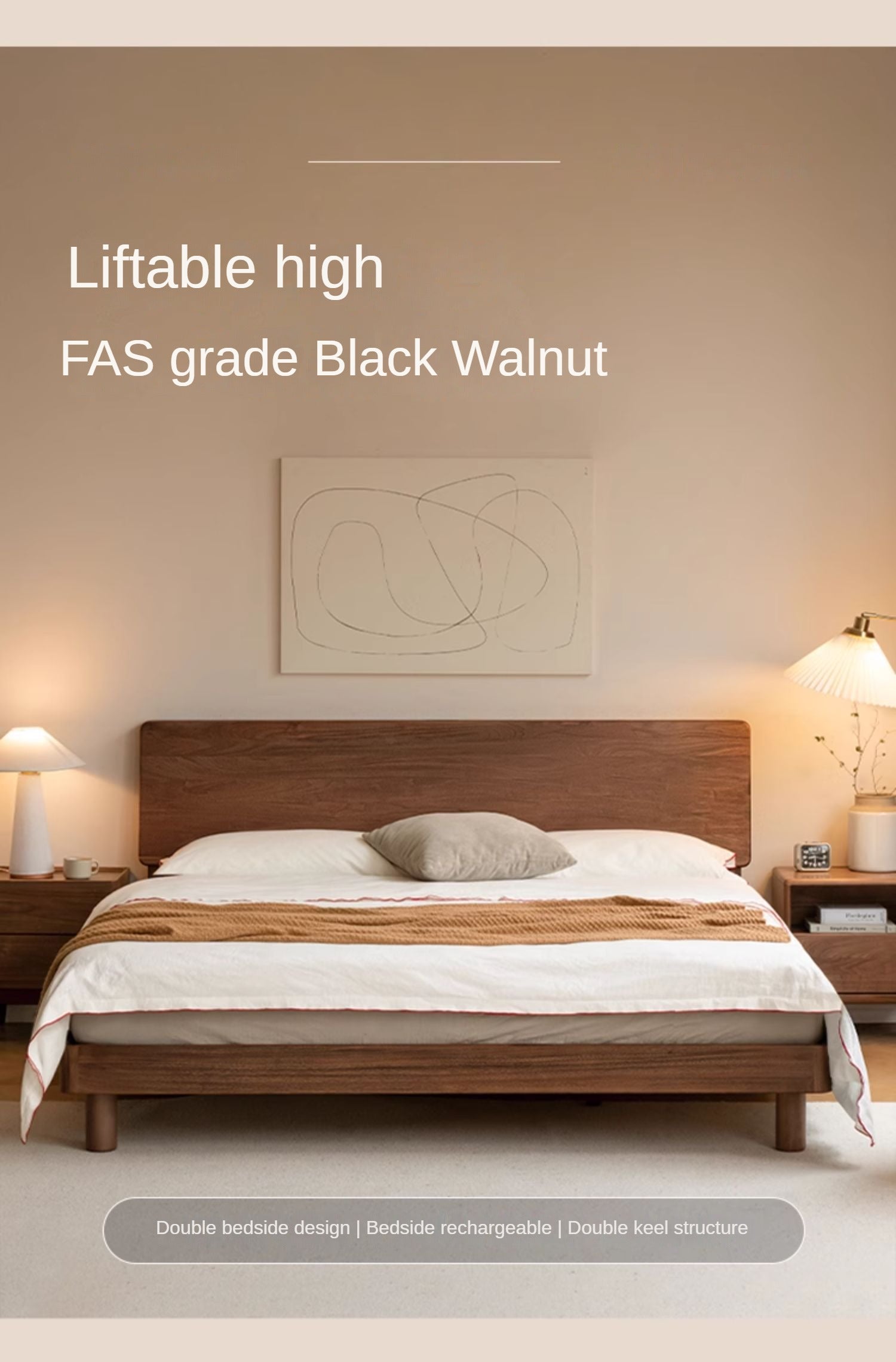 North American Black Walnut, Ash Bed Nordic