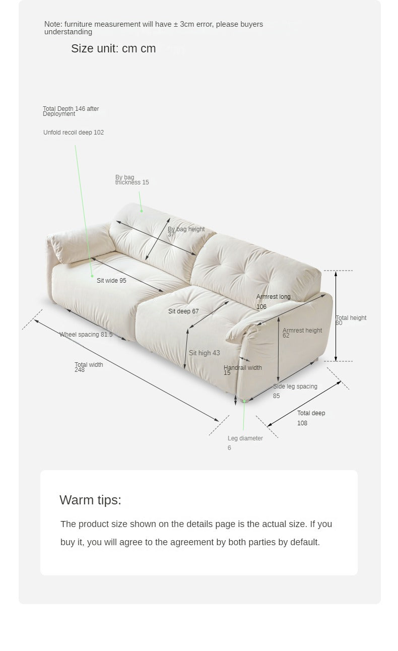 Fabric dual-purpose electric modern sofa