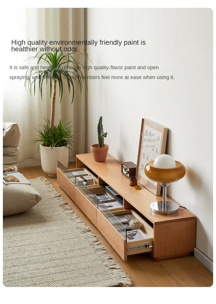 Bech solid wood retractable TV floor cabinet"