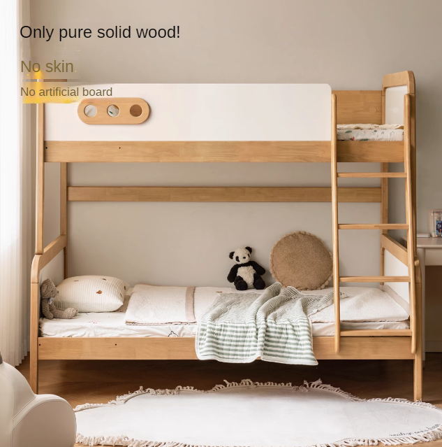 Rubber solid wood children's bunk bed