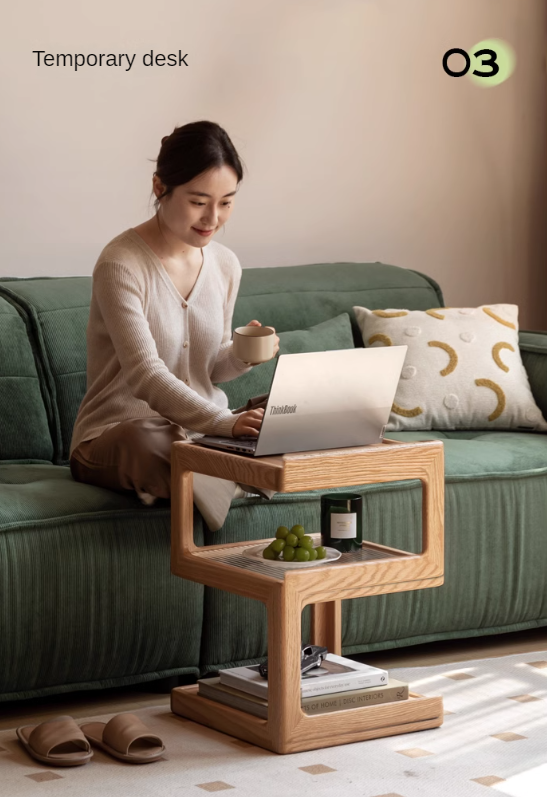 Oak Solid Wood Corner Square Side Table