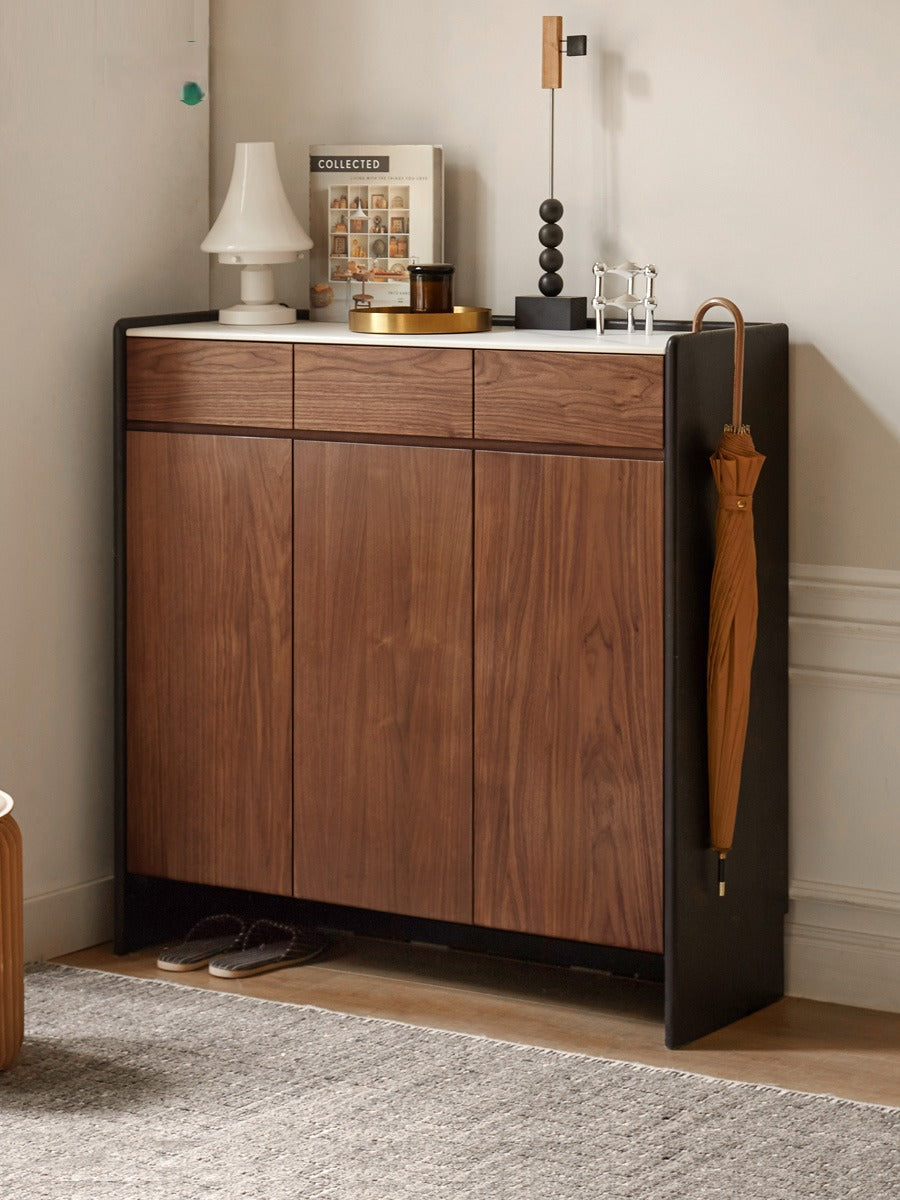 Black Walnut Solid Wood Shoe Porch Cabinet