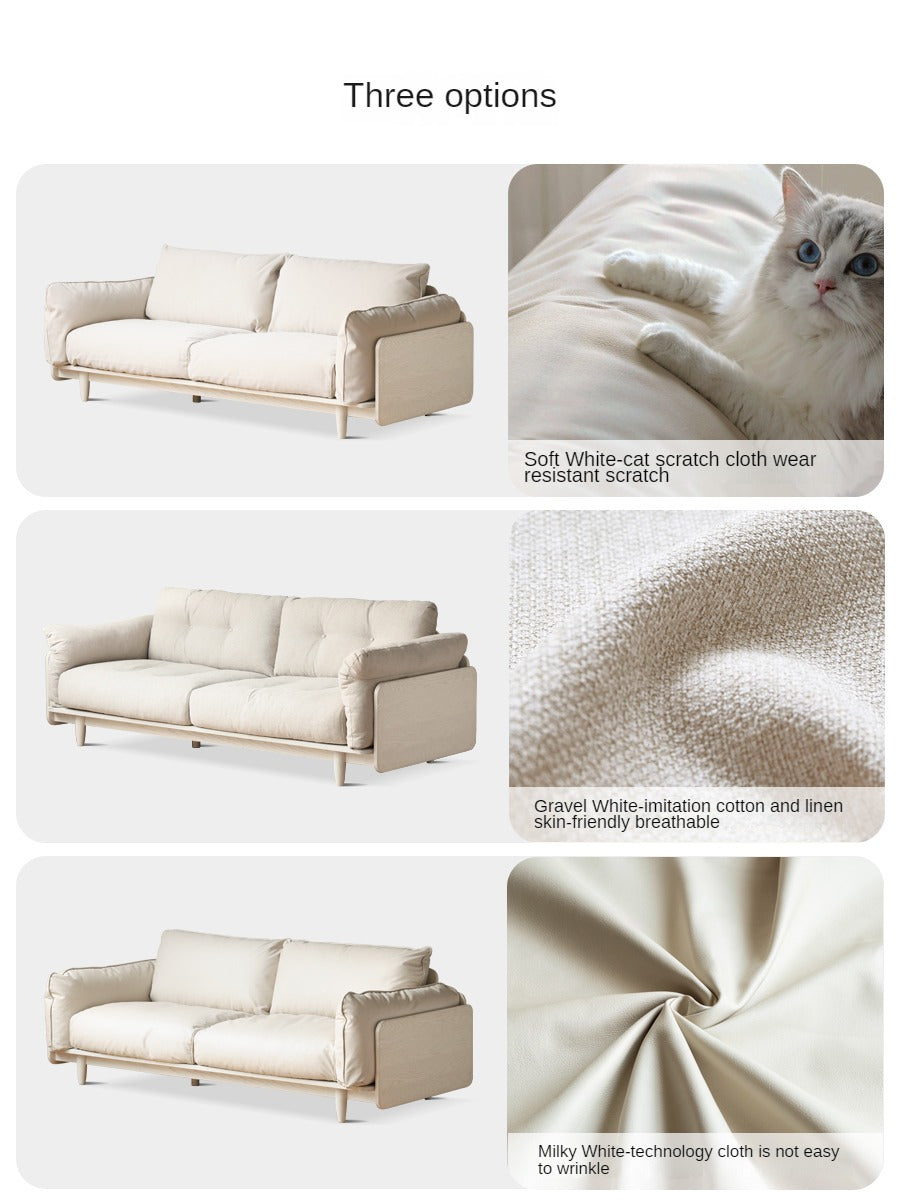 Fabric Cream Style Straight Sofa