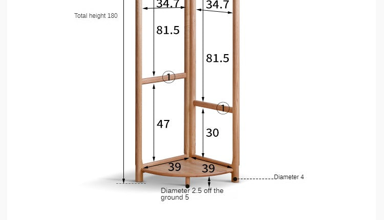 Oal solid wood corner hanger rack*