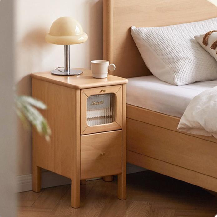 Beech solid wood ultra-narrow nightstand