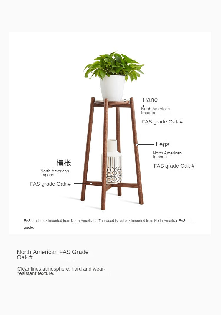 Oak solid wood Floor-Standing Plant Stand