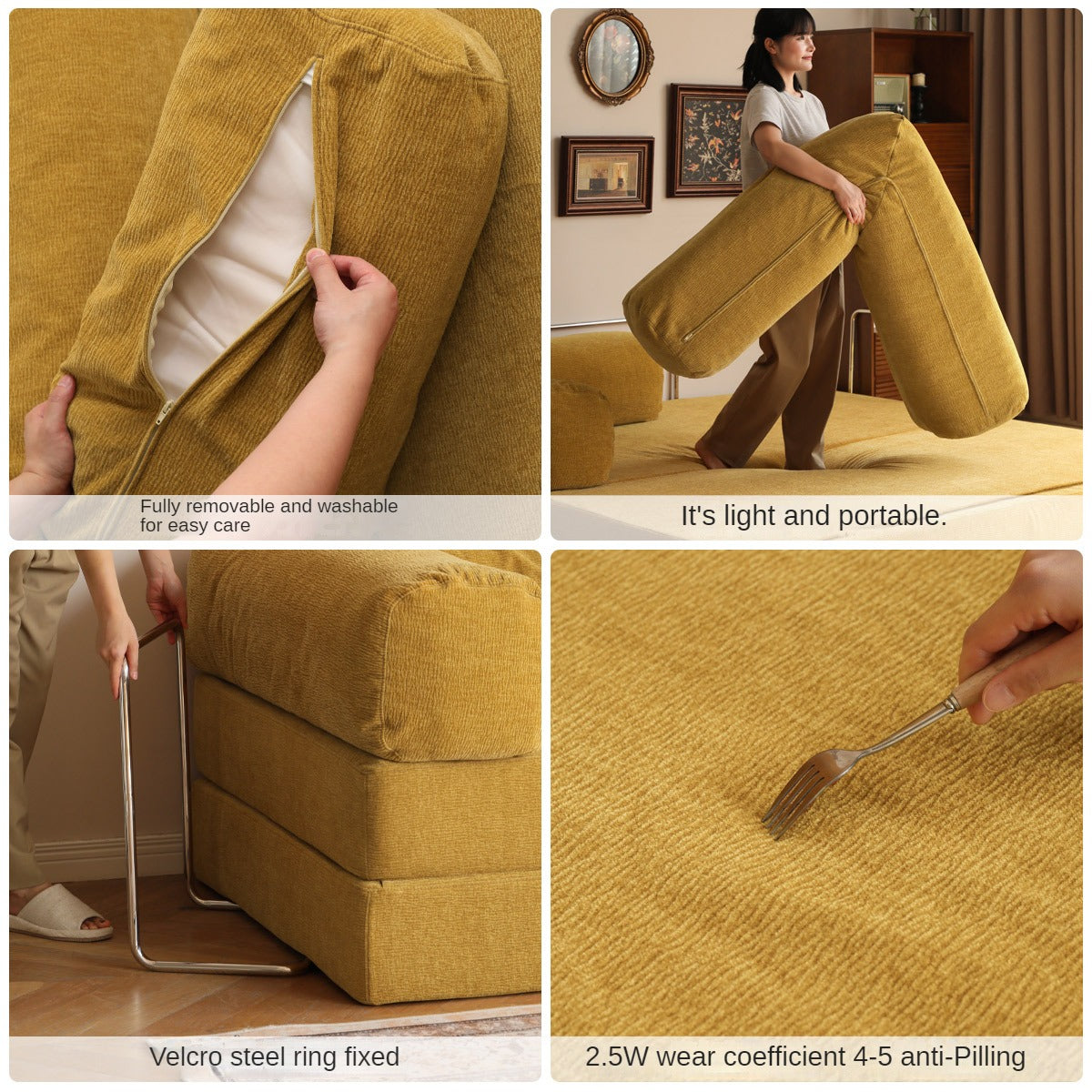 Fabric modern folding dual-purpose sofa