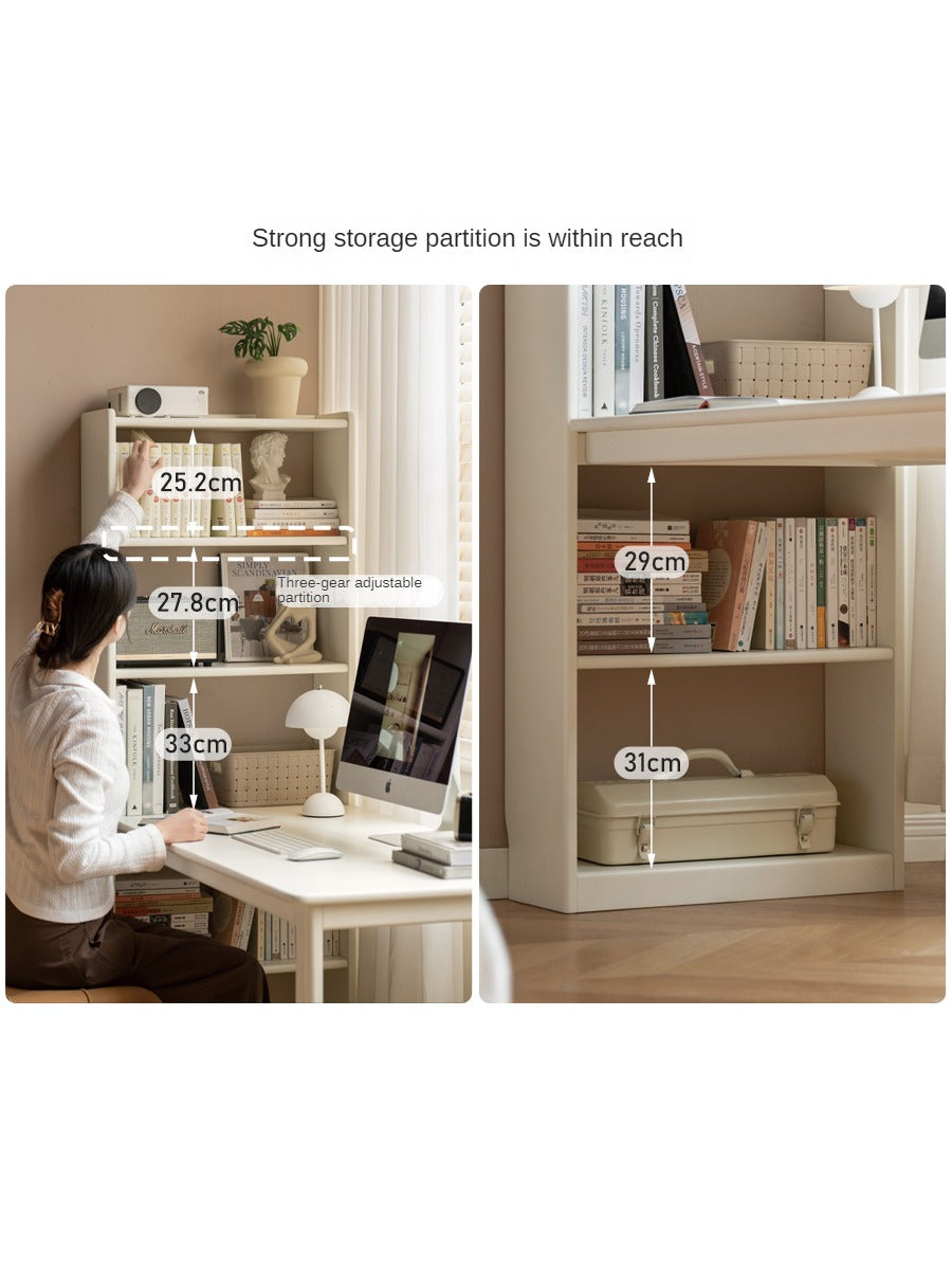 Poplar Solid Wood Office Desk Bookshelf Integrated-